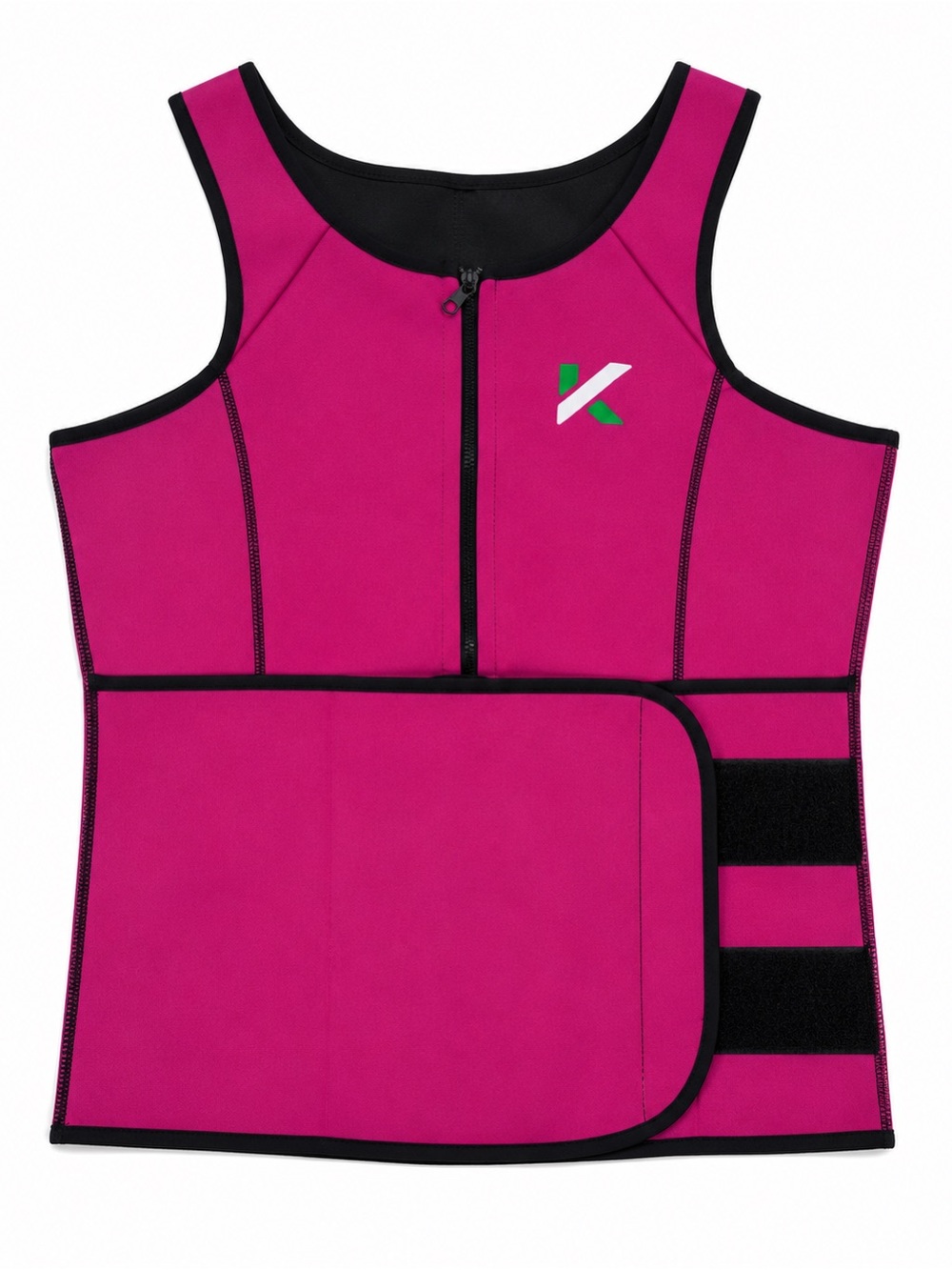 Adult Hot Pink Waist Trimmer Vest with Front Zip